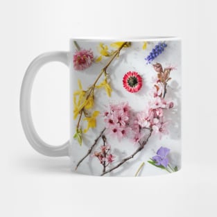 colorful flowers and plants pink & rose yellow blue purple Mug